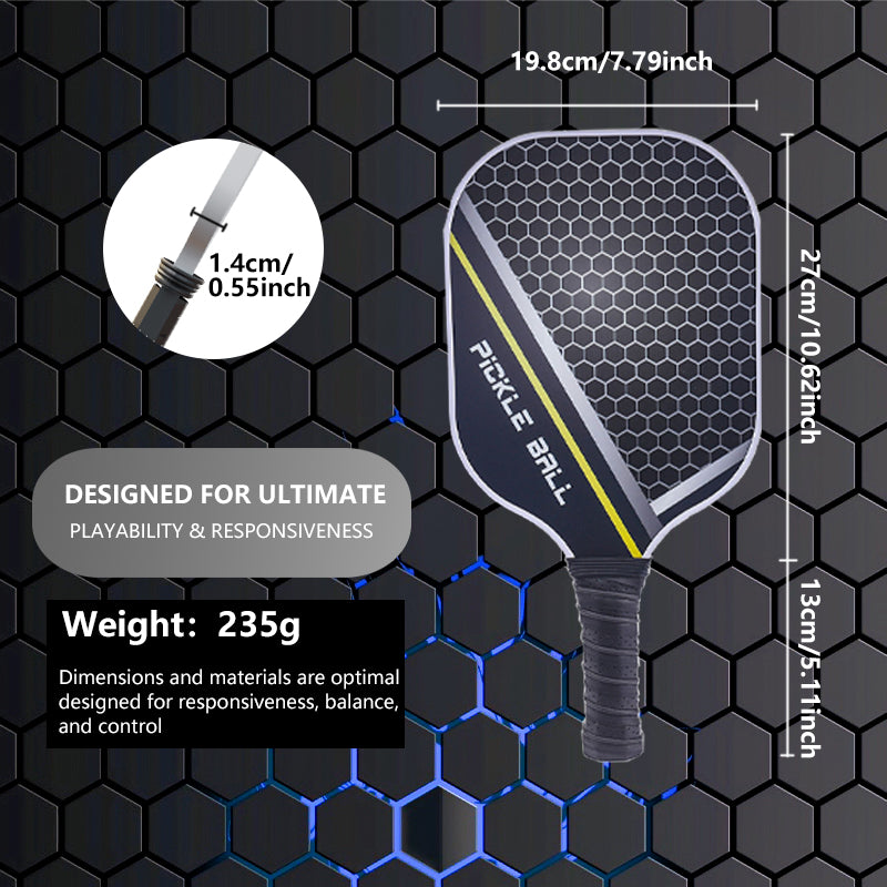Powkiddy 12mm Pickleball Paddles | Carbon Fiber material